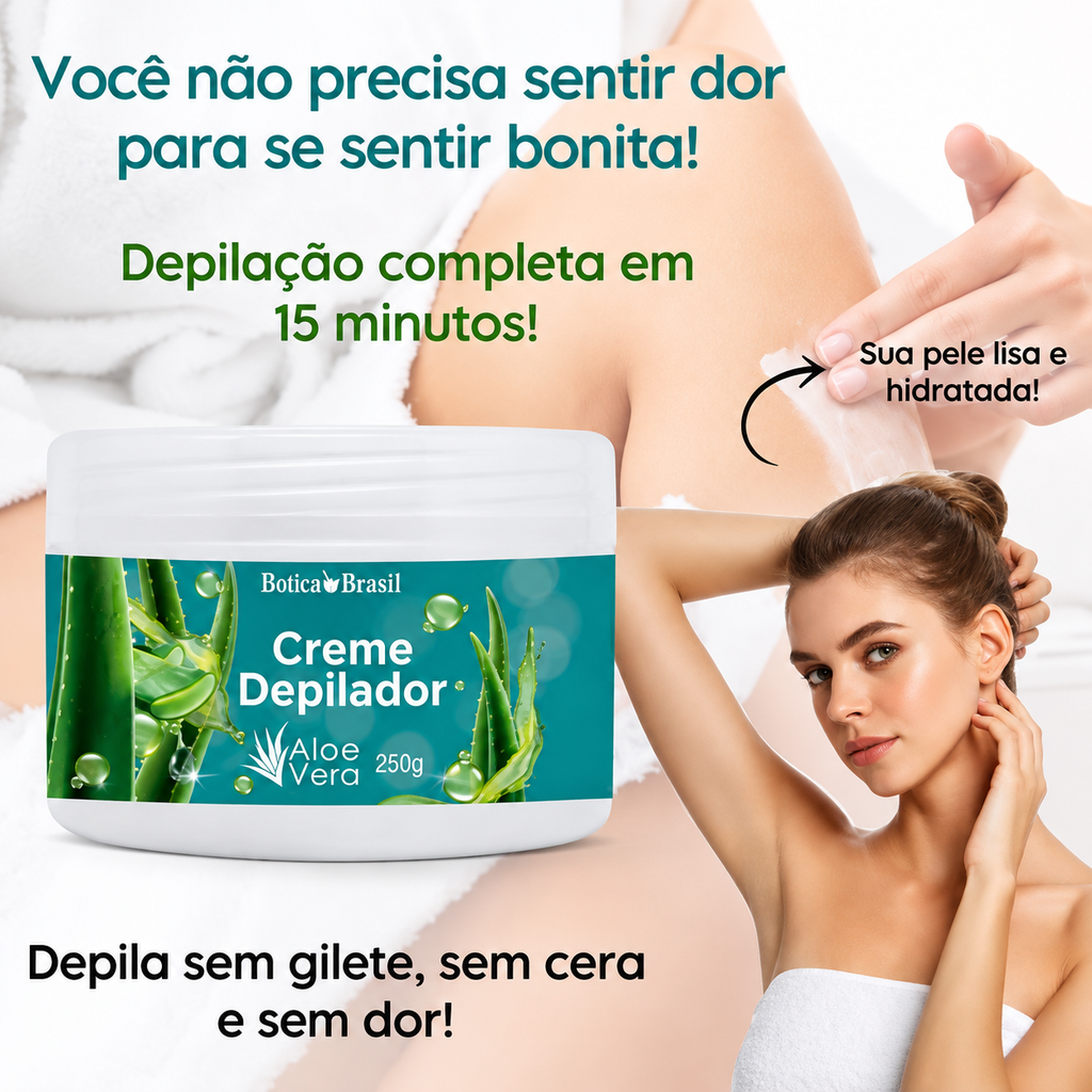 DepilaSoft™ – Creme Depilador Corpo & Rosto com Aloe Vera